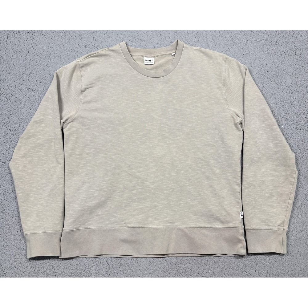 NN07 Sweatshirt Mens Large Beige Barrow Crew Knit Pullover Stretch Casual